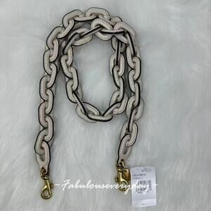 Coach Leather Covered Chain Strap Crossbody Replacement In Gold/Chalk C8314 NWT
